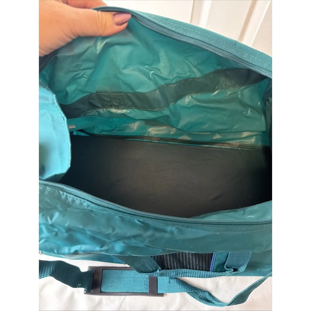 Vintage Wilson Sporting Goods Duffle Bag Teal Blue Purple Retro Gym Bag Carry On